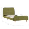 Cama Individual | Cama Para Adultos | Estructura De Cama De Tela Verde 90x200 Cm Cfw260403