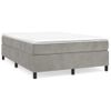 Cama Matrimonial | Cama Para Adultos | Estructura De Cama Box Spring Terciopelo Gris Claro 140x200 Cm Cfw139094