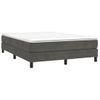 Cama Matrimonial | Cama Para Adultos | Estructura De Cama Box Spring Terciopelo Gris Oscuro 140x200 Cm Cfw690306