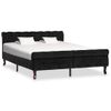 Cama Matrimonial | Cama Para Adultos | Estructura De Cama De Terciopelo Negro 140x200 Cm Cfw446280