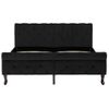 Cama Matrimonial | Cama Para Adultos | Estructura De Cama De Terciopelo Negro 140x200 Cm Cfw446280