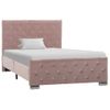 Cama Individual | Cama Para Adultos | Estructura De Cama De Terciopelo Rosa 100x200 Cm Cfw465370