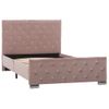 Cama Individual | Cama Para Adultos | Estructura De Cama De Terciopelo Rosa 100x200 Cm Cfw465370