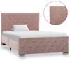 Cama Individual | Cama Para Adultos | Estructura De Cama De Terciopelo Rosa 100x200 Cm Cfw465370