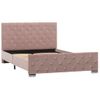 Cama Matrimonial | Cama Para Adultos | Estructura De Cama De Terciopelo Rosa 120x200 Cm Cfw680238