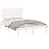 Cama Matrimonial | Cama Para Adultos | Estructura De Cama Doble Madera Maciza Blanca 135x190 Cm Cfw387613