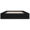 Cama Matrimonial | Cama Para Adultos | Estructura De Cama Doble De Madera Maciza Negro 135x190 Cm Cfw742827