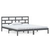 Cama Matrimonial | Cama Para Adultos | Estructura De Cama Madera Maciza Gris 135x190 Cm Cfw622467