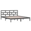 Cama Matrimonial | Cama Para Adultos | Estructura De Cama Madera Maciza Gris 135x190 Cm Cfw622467