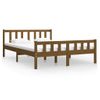 Cama Matrimonial | Cama Para Adultos | Estructura De Cama Doble Madera Maciza Marrón Miel 120x190 Cm Cfw238836