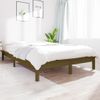 Cama Matrimonial | Cama Para Adultos | Estructura De Cama Doble Madera Maciza Marrón Miel 120x190 Cm Cfw435373