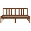 Cama Matrimonial | Cama Para Adultos | Estructura De Cama Doble Madera Maciza Marrón Miel 135x190 Cm Cfw137942