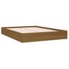 Cama Matrimonial | Cama Para Adultos | Estructura De Cama Doble Madera Maciza Marrón Miel 135x190 Cm Cfw863367