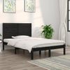 Cama Matrimonial | Cama Para Adultos | Estructura De Cama Madera Maciza Negro 135x190 Cm Cfw521646