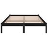 Cama Matrimonial | Cama Para Adultos | Estructura De Cama Doble Madera Maciza Negra 135x190 Cm Cfw493244