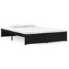 Cama Matrimonial | Cama Para Adultos | Estructura De Cama Doble Madera Maciza Negro 135x190 Cm Cfw946067