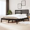 Cama Matrimonial | Cama Para Adultos | Estructura De Cama Doble Madera Maciza Pino Negro 135x190 Cm Cfw460680