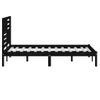 Cama Matrimonial | Cama Para Adultos | Estructura De Cama Doble Madera Maciza Pino Negro 135x190 Cm Cfw460680