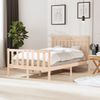 Cama Matrimonial | Cama Para Adultos | Estructura De Cama Madera Maciza 4ft Pequeña Doble 120x190 Cm Cfw595325