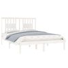 Cama Matrimonial | Cama Para Adultos | Estructura Cama Madera Maciza Blanco 120x190 Cm Cfw443024