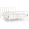 Cama Matrimonial | Cama Para Adultos | Estructura De Cama Doble Pequeña Madera Maciza Blanca 120x190cm Cfw989636