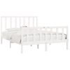 Cama Matrimonial | Cama Para Adultos | Estructura De Cama Doble Pequeña Madera Maciza Blanca 120x190cm Cfw989636