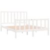 Cama Matrimonial | Cama Para Adultos | Estructura De Cama Doble Pequeña Madera Maciza Blanca 120x190cm Cfw989636