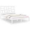 Cama Matrimonial | Cama Para Adultos | Estructura De Cama Doble Pequeña Madera Maciza Blanca 120x190cm Cfw182344