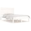 Cama Matrimonial | Cama Para Adultos | Estructura Cama Pequeña Doble Madera Maciza Blanco 120x190 Cm Cfw467923