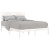 Cama Matrimonial | Cama Para Adultos | Estructura Cama Doble Pequeña Madera Maciza Blanca 120x190 Cm Cfw724660