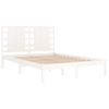 Cama Matrimonial | Cama Para Adultos | Estructura Cama Doble Pequeña Madera Maciza Blanca 120x190 Cm Cfw724660