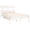 Cama Matrimonial | Cama Para Adultos | Estructura Cama Doble Pequeña Madera Maciza Blanco 120x190 Cm Cfw695082