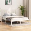 Cama Matrimonial | Cama Para Adultos | Estructura De Cama Doble Pequeña Madera Maciza Blanca 120x190cm Cfw549250