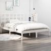 Cama Matrimonial | Cama Para Adultos | Estructura De Cama Doble Pequeña Madera Maciza Blanca 120x190cm Cfw839870