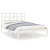 Cama Matrimonial | Cama Para Adultos | Estructura De Cama Doble Pequeña Madera Maciza Blanca 120x190cm Cfw839870