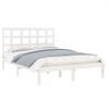 Cama Matrimonial | Cama Para Adultos | Estructura De Cama Doble Pequeña Madera Maciza Blanca 120x190cm Cfw839870