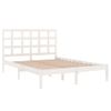 Cama Matrimonial | Cama Para Adultos | Estructura De Cama Doble Pequeña Madera Maciza Blanca 120x190cm Cfw839870