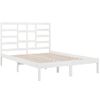 Cama Matrimonial | Cama Para Adultos | Estructura De Cama Doble De Madera Maciza Blanca 120x190cm Cfw557369