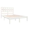 Cama Matrimonial | Cama Para Adultos | Estructura De Cama Doble De Madera Maciza Blanca 120x190cm Cfw501138