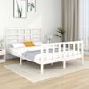 Cama Matrimonial | Cama Para Adultos | Estructura De Cama Doble Pequeña Madera Maciza Blanca 120x190cm Cfw649342