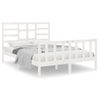 Cama Matrimonial | Cama Para Adultos | Estructura De Cama Doble Pequeña Madera Maciza Blanca 120x190cm Cfw649342