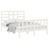 Cama Matrimonial | Cama Para Adultos | Estructura De Cama Doble Pequeña Madera Maciza Blanca 120x190cm Cfw649342