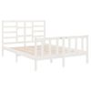 Cama Matrimonial | Cama Para Adultos | Estructura De Cama Doble Pequeña Madera Maciza Blanca 120x190cm Cfw649342