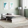 Cama Matrimonial | Cama Para Adultos | Estructura Cama Madera Maciza Doble Pequeña Blanco 120x190 Cm Cfw669854