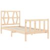 Cama Individual | Cama Para Adultos | Estructura De Cama Individual Con Cabecero Madera Maciza Cfw472926