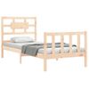 Cama Individual | Cama Para Adultos | Estructura De Cama Individual Con Cabecero Madera Maciza Cfw485687