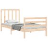 Cama Individual | Cama Para Adultos | Estructura De Cama Individual Con Cabecero Madera Maciza Cfw219243