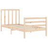 Cama Individual | Cama Para Adultos | Estructura De Cama Individual Con Cabecero Madera Maciza Cfw219243