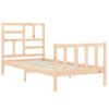 Cama Individual | Cama Para Adultos | Estructura De Cama Individual Con Cabecero Madera Maciza Cfw435159