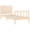 Cama Individual | Cama Para Adultos | Estructura De Cama Individual Con Cabecero Madera Maciza Cfw389883